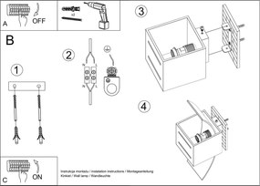 Lampada da Parete LORETO G9 in Alluminio e Vetro - Nera