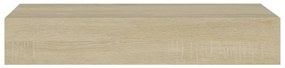 Scaffale con cassetti da parete rovere 60x23,5x10 cm in mdf