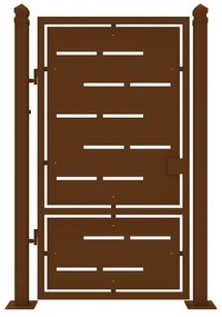 Cancello manuale con serratura elettrica Privacy in ferro, apertura a sinistra, L 104.5 x H 180 cm, di colore ruggine