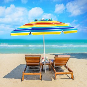 Costway Ombrellone 2,2m da spiaggia con protezione solare UPF50+ inclinato, Ombrellone portatile da esterno Colorato