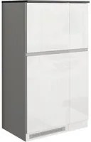 Set mobile Porta frigo con Portaspezie 90X60X164,5cm - NAUTILUS Colore: bianco laccato lucido/report