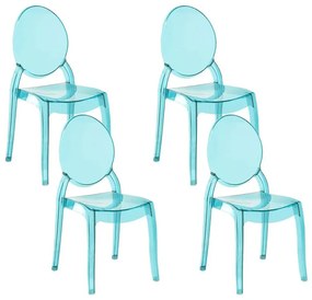 Set di 4 sedie in acrilico blu trasparente MERTON Beliani