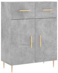 Credenza grigio cemento 69,5x34x90 cm in legno multistrato