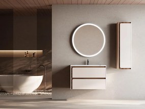 Mobile sottolavabo e lavabo Indico per vasca centrale cotton in truciolare L 79.5 x H 55 x P 45 cm 2 cassetti, top incluso