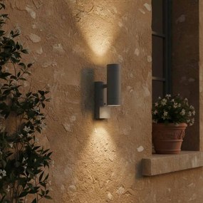 Applique Bidirezione GU10 con Sensore Crepuscolare IP65 - Grigia