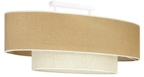 Duolla - Lampadario a plafone DOUBLE OVAL YUTE 2xE27/15W/230V marrone/color crema
