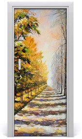 Sticker porta Inverno e autunno 75x205 cm