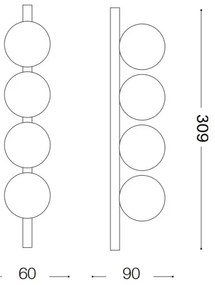 Ideal Lux - Plafoniera LED PING PONG 4xLED/3W/230V CRI 90 ottone