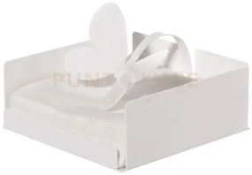 Porta tovaglioli butterfly bianco in ferro 17x17x12cmh