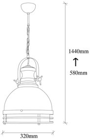 Opviq Lampada a sospensione Saglam 3762, rosso/nero, ferro, Ø 32 cm