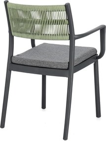 Sedie da esterno in set grigie in plastica 4 pz Alvin – Bizzotto