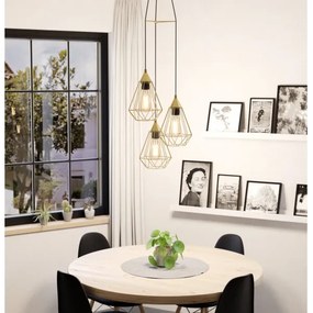 Eglo 43683 - Lampadario su corda TARBES 3xE27/60W/230V