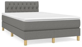 Giroletto a molle con materasso grigio scuro 120x190cm tessuto