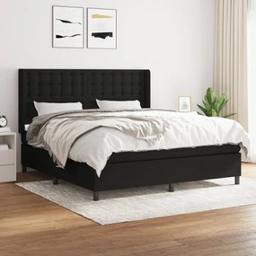 Giroletto A Molle Con Materasso Nero 160x200 Cm İn Tessuto /