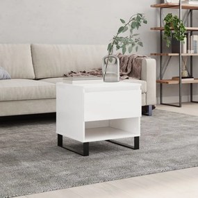 Tavolino Bianco Lucido 50x46x50 Cm İn Legno Multistrato /