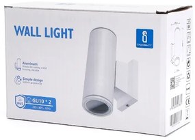Aigostar - Applique da esterno 2xGU10/230V bianco IP65 arrotondato