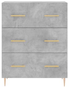 Credenza Grigio Cemento 69,5x34x180 cm in Legno Multistrato