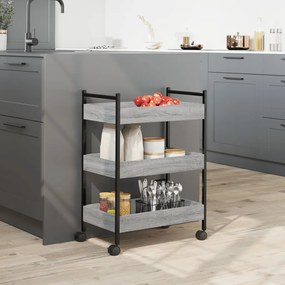 Carrello da cucina grigio sonoma 50x30x70 cm legno multistrato