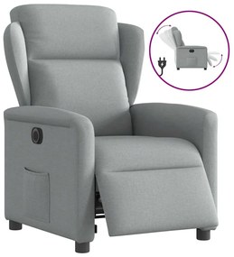 Poltrona Elettrica Reclinabile Grigio Chiaro İn Tessuto /