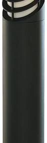 Paletto Esterno Contemporaneo Bollards Alluminio Nero Policarbonato E27 H73Cm