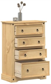 Cassettiera Corona 80x43x114 Cm İn Legno Massello Di Pino /