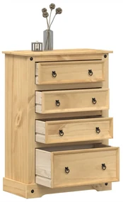 Cassettiera Corona 80x43x114 Cm İn Legno Massello Di Pino /