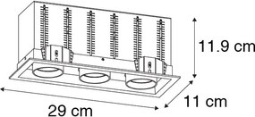 Faretto da incasso moderno nero orientabile 3 luci - Roof
