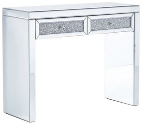 Tavolino consolle vetro argento 100 x 38 cm TILLY Beliani