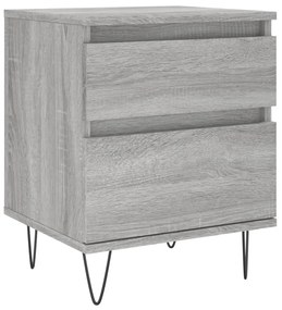 Comodini 2pz Grigio Sonoma 40x35x50 cm in Legno Multistrato