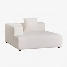 Modulo Chaise Longue Sinistro Con Cuscino Per Divano Modulare Bruna Bouclé Blanco - Sklum