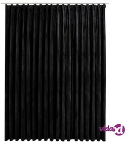 vidaXL Tenda Oscurante con Ganci Nera in Velluto 290x245 cm