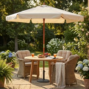 DOMINUS - ombrellone rotondo da giardino palo centrale in legno 2,5 m