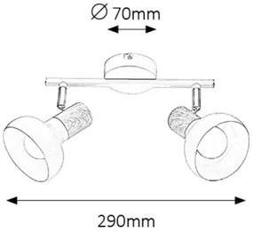 Rabalux 5944 - Faretto HOLLY 2xE14/40W/230V bianco