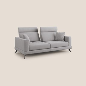 Slide Divano con schienali traslanti e poggiatesta in tessuto simil cotone impermeabile T19 grigio