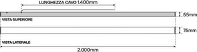 Lampada Lineare LED da Soffitto 65W 200cm Nera con driver Philips CCT