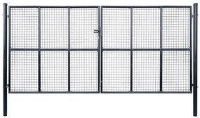 Cancello Per Giardino İn Acciaio Zincato Grigio 400x200 Cm /