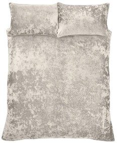 Biancheria da letto in velluto beige per letto matrimoniale 200x200 cm Crushed - Catherine Lansfield