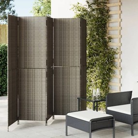 Divisorio Per Ambienti A 5 Pannelli Grigio İn Polyrattan /