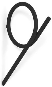 Gancio da parete nero in metallo Tuba L – Spinder Design