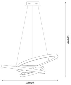 Lampadario LED a sospensione con filo EMPOLI LED/55W/230V nero