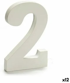 Numeri 2 Legno Bianco (1,8 x 21 x 17 cm) (12 Unità)