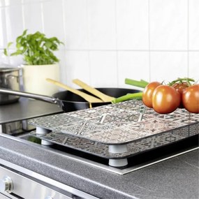WENKO 53904100 - Coperchio per piano cottura 30x52 cm multicolore/grigio/trasparente