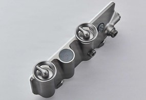 Sistema doccia esterno ELT1104 termostatico digitale a 4 uscite, grigio canna di fucile — Nero opaco
