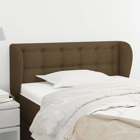 Testiera Ad Orecchio Marrone Scuro 103x23x78/88 Cm İn Tessuto /