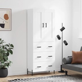 Credenza Bianca 69,5x34x180 Cm İn Legno Multistrato /
