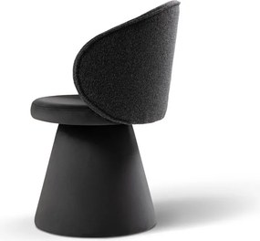 Poltrona grigio scuro con rivestimento in velluto Inez – Micadoni