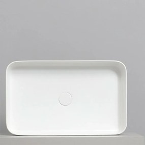 Lavabo da appoggio rettangolare 65 in ceramica bianco lucido Epsilon