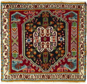 Shiraz Tappeto persiano 60 x 60 Rosso (Iran) Annodato A Mano
