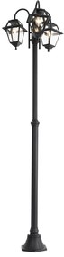 Lanterna da esterno classica nera 235 cm 3 luci IP44 - Berta