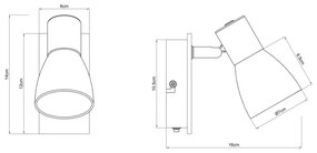 Globo 54307-1W - Faretto da parete CLAUDE 1xE14/40W/230V nero/legno